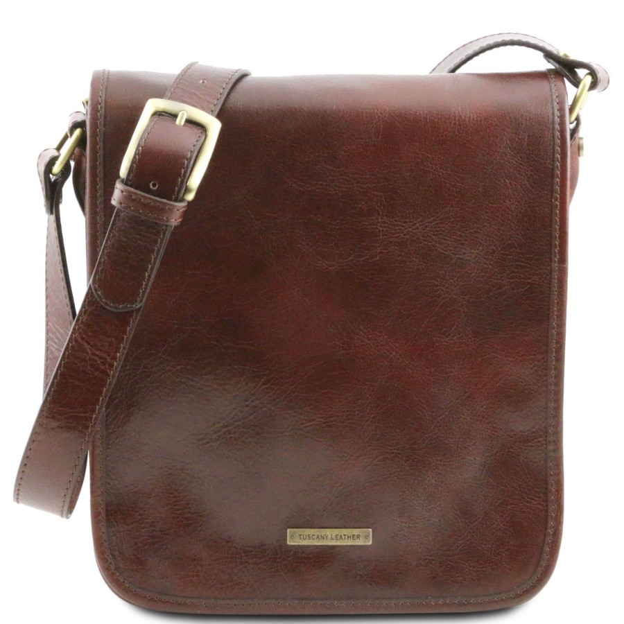 Uomo Tuscany Leather | Tl Messenger - Borsa A Tracolla 2 Scomparti Tl141255 Marrone