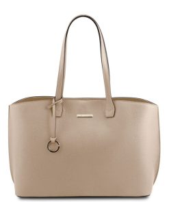 Donna Tuscany Leather | Tl Bag Borsa Shopping In Pelle Tl141828 Talpa Chiaro