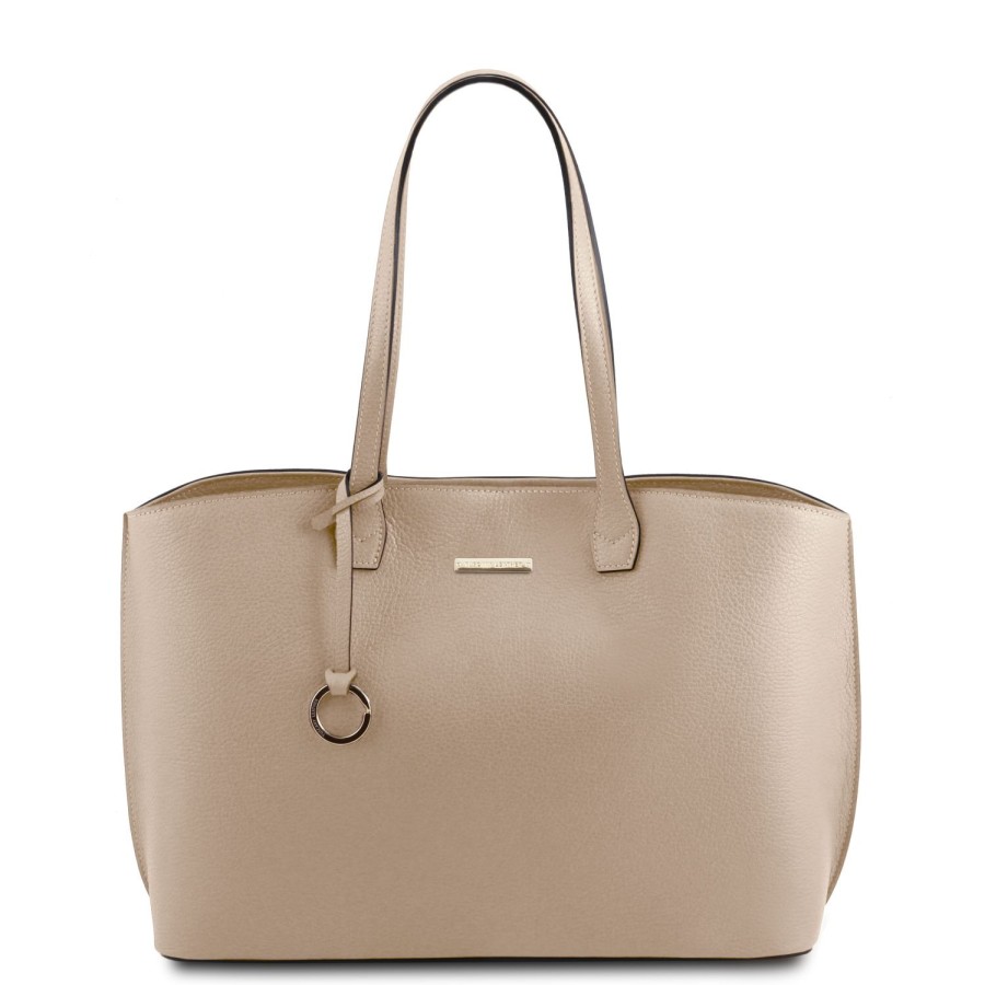 Donna Tuscany Leather | Tl Bag Borsa Shopping In Pelle Tl141828 Talpa Chiaro