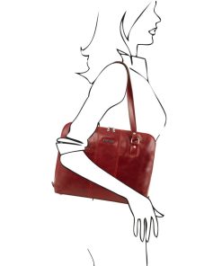 Donna Tuscany Leather | Ravenna Esclusiva Borsa Business Per Donna Tl141795 Rosso