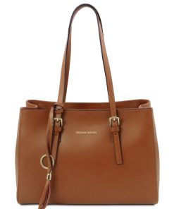 Donna Tuscany Leather | Tl Bag Borsa A Spalla In Pelle Tl142037 Cognac