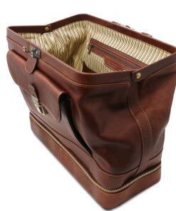 Ufficio Tuscany Leather | Giotto Esclusiva Borsa Medico In Pelle Con Doppio Fondo Pelle Opaca Tl142344 Marrone