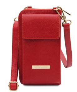 Donna Tuscany Leather | Tl Bag Portafoglio In Pelle Con Tracolla Tl142323 Rosso Lipstick