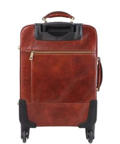 Ufficio Tuscany Leather | Set Di Trolley 4 Ruote E Porta Computer In Pelle Marrone