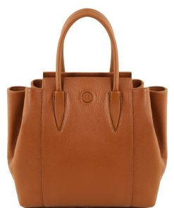 Donna Tuscany Leather | Tulipan Borsa A Mano In Pelle Tl141727 Cognac