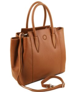 Donna Tuscany Leather | Tulipan Borsa A Mano In Pelle Tl141727 Cognac