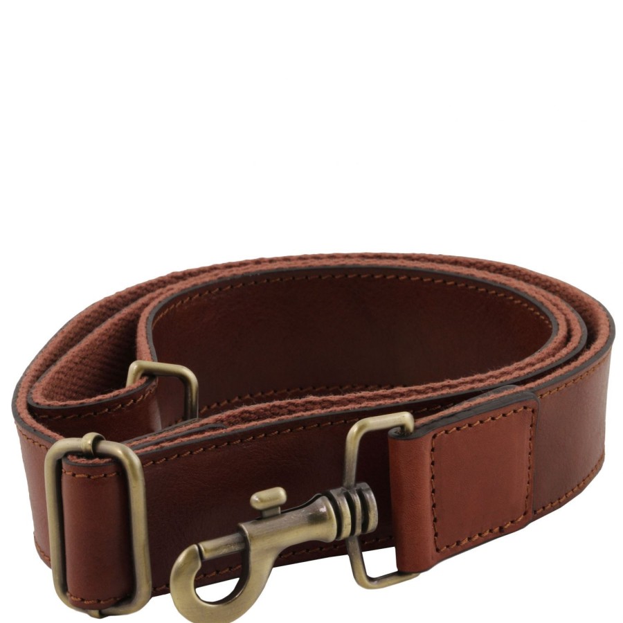 Ufficio Tuscany Leather | Tracolla In Pelle Regolabile Per Cartelle 4 Cm Tl141854 Marrone