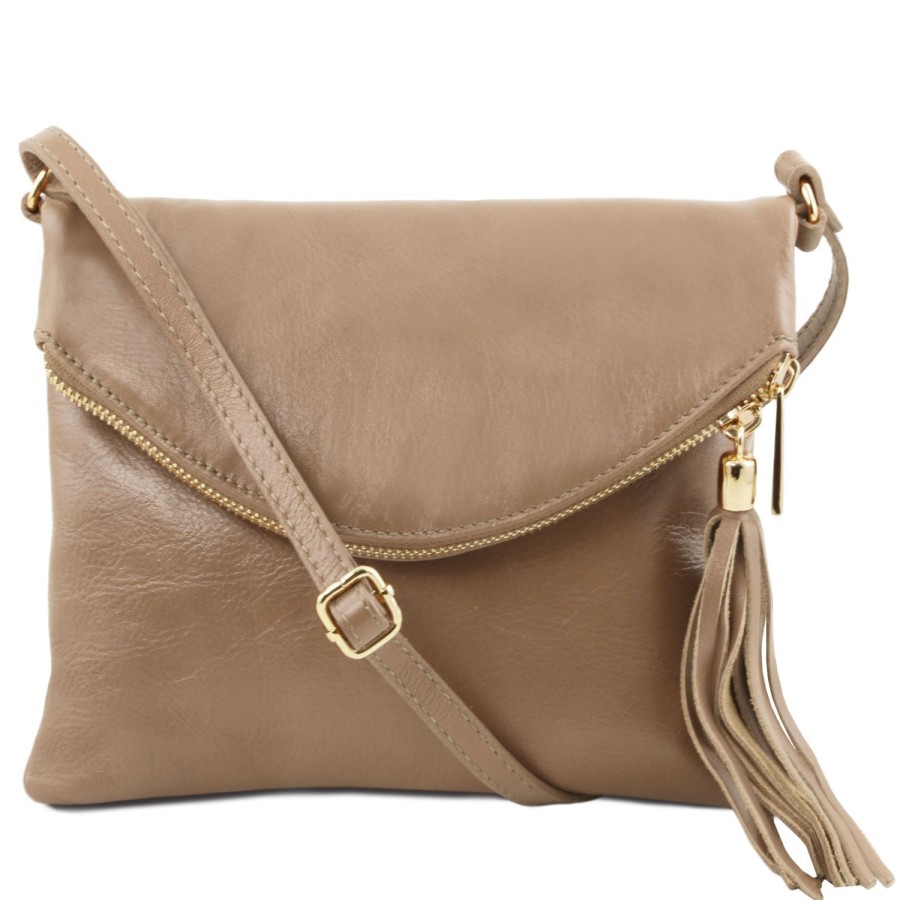 Donna Tuscany Leather | Tl Young Bag - Borsa A Tracolla Con Nappa Tl141153 Talpa Chiaro