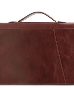 Ufficio Tuscany Leather | Claudio - Portadocumenti In Pelle Con Manico Tl141404 Marrone