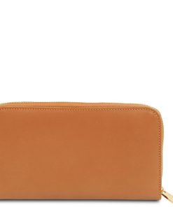 Donna Tuscany Leather | Venere Esclusivo Portafogli In Pelle Zip Around Tl142085 Cognac