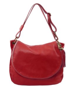 Donna Tuscany Leather | Tl Bag Borsa Morbida A Tracolla Con Nappa Tl141110 Rosso