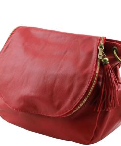 Donna Tuscany Leather | Tl Bag Borsa Morbida A Tracolla Con Nappa Tl141110 Rosso