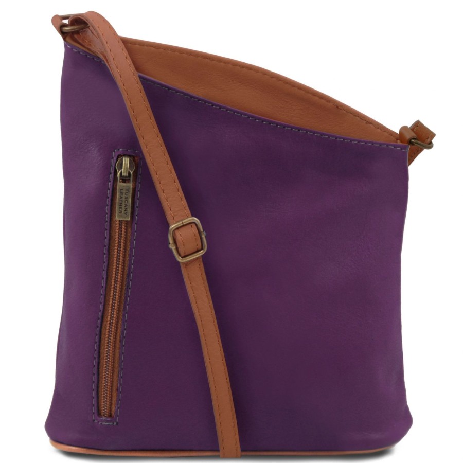 Donna Tuscany Leather | Tl Bag - Tracollina Unisex In Pelle Tl141111 Viola