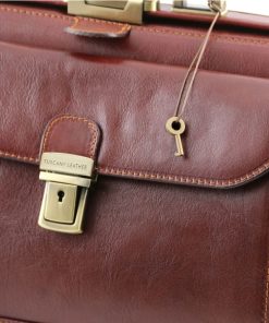 Ufficio Tuscany Leather | Giotto Borsa Medico In Pelle Con Doppio Fondo Tl142071 Testa Di Moro