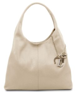 Donna Tuscany Leather | Tl Keyluck Borsa A Spalla In Pelle Morbida Tl142264 Beige