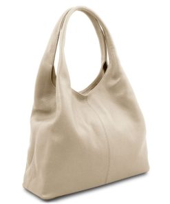 Donna Tuscany Leather | Tl Keyluck Borsa A Spalla In Pelle Morbida Tl142264 Beige