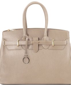 Donna Tuscany Leather | Tl Bag Borsa A Mano Con Accessori Oro Tl141529 Talpa Chiaro