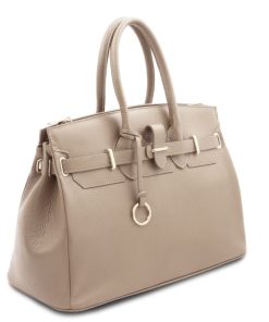 Donna Tuscany Leather | Tl Bag Borsa A Mano Con Accessori Oro Tl141529 Talpa Chiaro