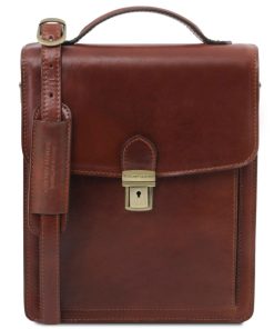 Uomo Tuscany Leather | David - Borsello In Pelle A Tracolla - Misura Grande Tl141424 Marrone