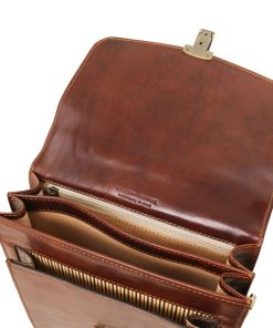 Uomo Tuscany Leather | David - Borsello In Pelle A Tracolla - Misura Grande Tl141424 Marrone