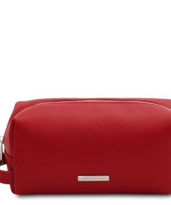 Donna Tuscany Leather | Tl Bag Beauty Case In Pelle Morbida Tl142324 Rosso Lipstick