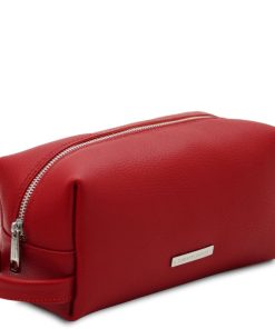 Donna Tuscany Leather | Tl Bag Beauty Case In Pelle Morbida Tl142324 Rosso Lipstick