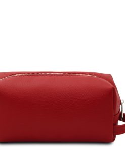 Donna Tuscany Leather | Tl Bag Beauty Case In Pelle Morbida Tl142324 Rosso Lipstick