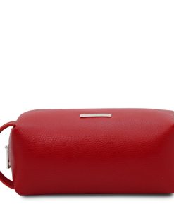 Donna Tuscany Leather | Tl Bag Beauty Case In Pelle Morbida Tl142324 Rosso Lipstick