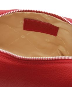 Donna Tuscany Leather | Tl Bag Beauty Case In Pelle Morbida Tl142324 Rosso Lipstick