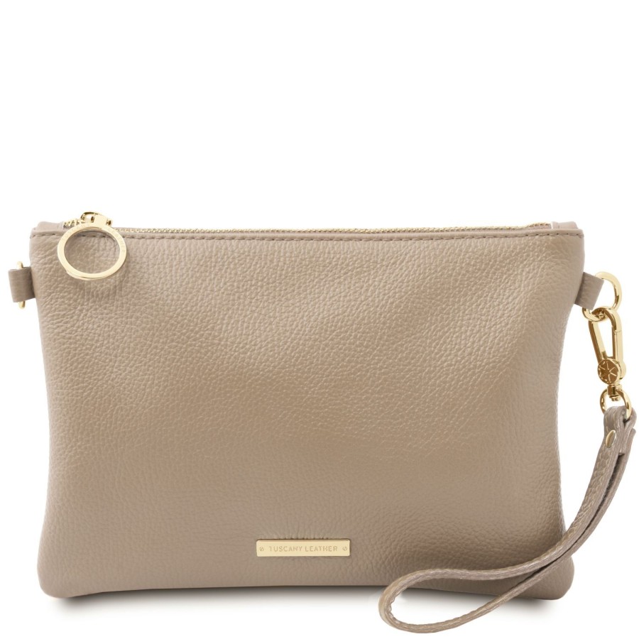 Donna Tuscany Leather | Tl Bag Pochette In Pelle Morbida Tl142029 Talpa Chiaro