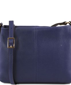 Donna Tuscany Leather | Tl Bag Borsa A Tracolla In Pelle Morbida Tl142007 Blu Scuro