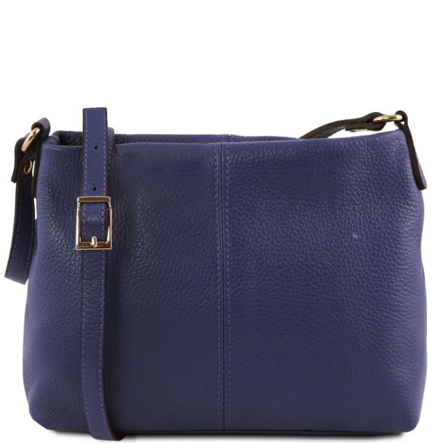 Donna Tuscany Leather | Tl Bag Borsa A Tracolla In Pelle Morbida Tl142007 Blu Scuro