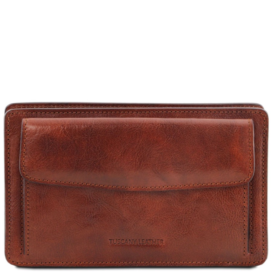 Uomo Tuscany Leather | Denis Esclusivo Borsello A Mano In Pelle Tl141445 Marrone