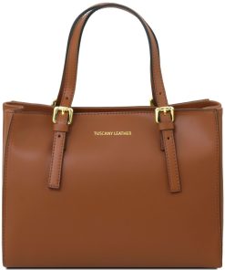 Donna Tuscany Leather | Aura Borsa A Mano In Pelle Tl141434 Cognac