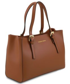 Donna Tuscany Leather | Aura Borsa A Mano In Pelle Tl141434 Cognac