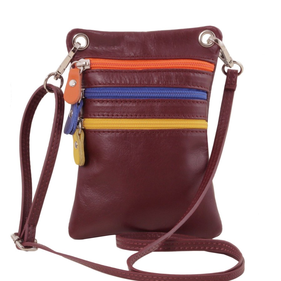 Donna Tuscany Leather | Tl Bag - Tracollina In Pelle Morbida Tl141094 Bordeaux