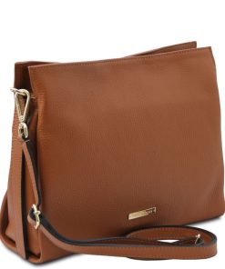 Donna Tuscany Leather | Tl Bag Borsa A Spalla In Pelle Morbida Tl142292 Cognac