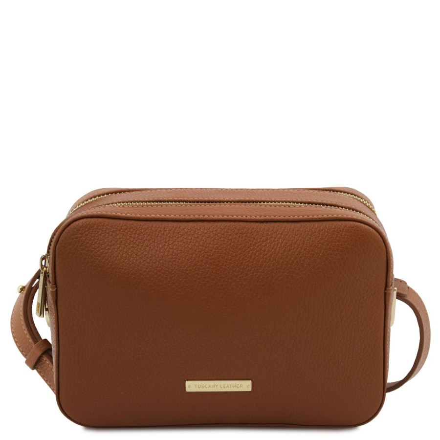 Donna Tuscany Leather | Tl Bag Borsa A Tracolla In Pelle Tl142290 Cognac