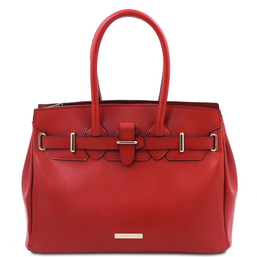 Donna Tuscany Leather | Tl Bag Borsa A Mano In Pelle Tl142174 Rosso Lipstick