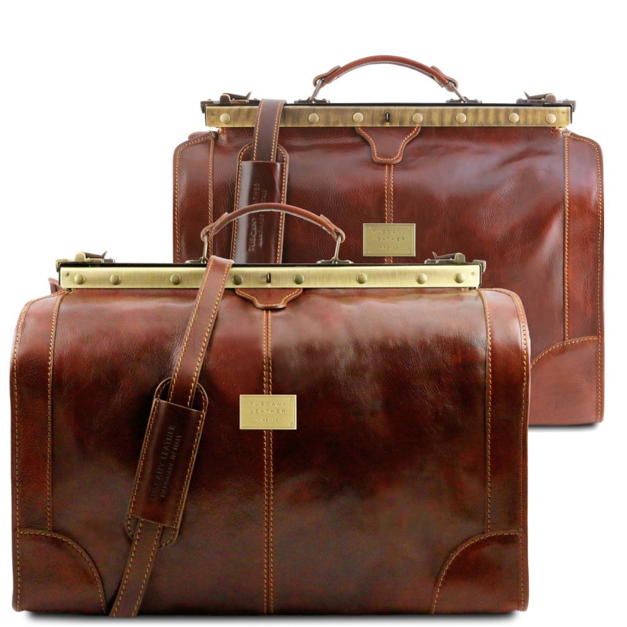 Viaggio Tuscany Leather | Madrid Set Da Viaggio In Pelle Tl1070 Marrone