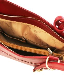 Donna Tuscany Leather | Patty Borsa Donna Convertibile A Zaino In Pelle Saffiano Tl141455 Rosso