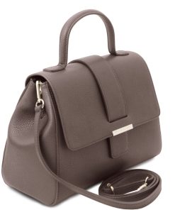 Donna Tuscany Leather | Tl Bag Borsa A Mano In Pelle Tl142156 Grigio