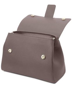 Donna Tuscany Leather | Tl Bag Borsa A Mano In Pelle Tl142156 Grigio