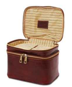 Viaggio Tuscany Leather | Marco Polo Borsa Da Viaggio E Beauty Case In Pelle Tl142248 Marrone