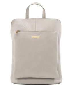 Donna Tuscany Leather | Tl Bag Zaino Da Donna In Pelle Morbida Tl141682 Grigio Chiaro