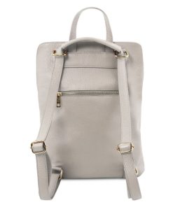 Donna Tuscany Leather | Tl Bag Zaino Da Donna In Pelle Morbida Tl141682 Grigio Chiaro