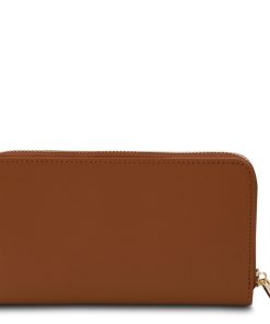 Donna Tuscany Leather | Ilizia Esclusivo Portafogli In Pelle Zip Around Tl142317 Cognac