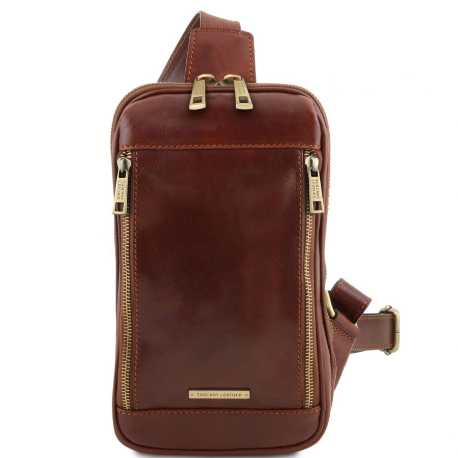 Uomo Tuscany Leather | Martin - Monospalla In Pelle Tl141536 Marrone