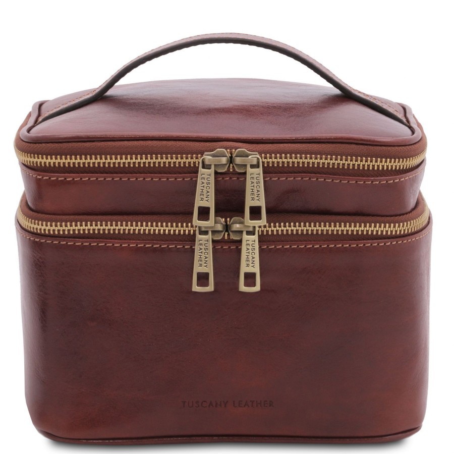 Uomo Tuscany Leather | Eliot Beauty Case In Pelle Tl142045 Marrone