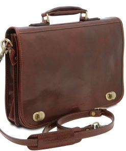 Ufficio Tuscany Leather | Siena Borsa Da Lavoro In Pelle 2 Scomparti Tl142243 Marrone